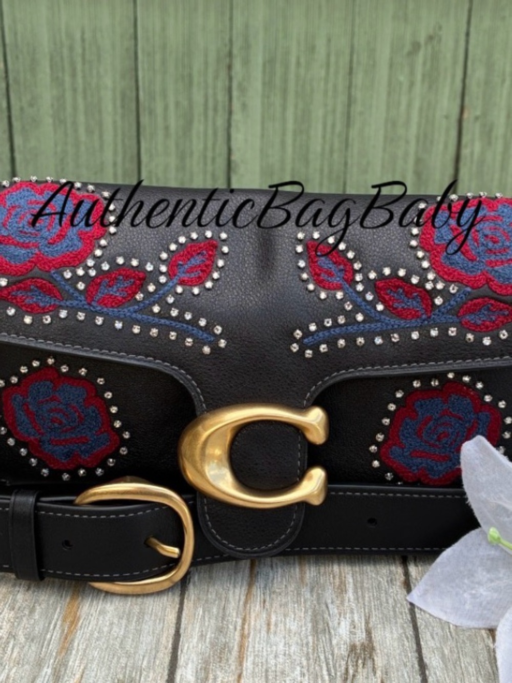Coach Tabby Shoulder Bag 26 With Embroidered Americana Roses Purse - Picture 2 of 13